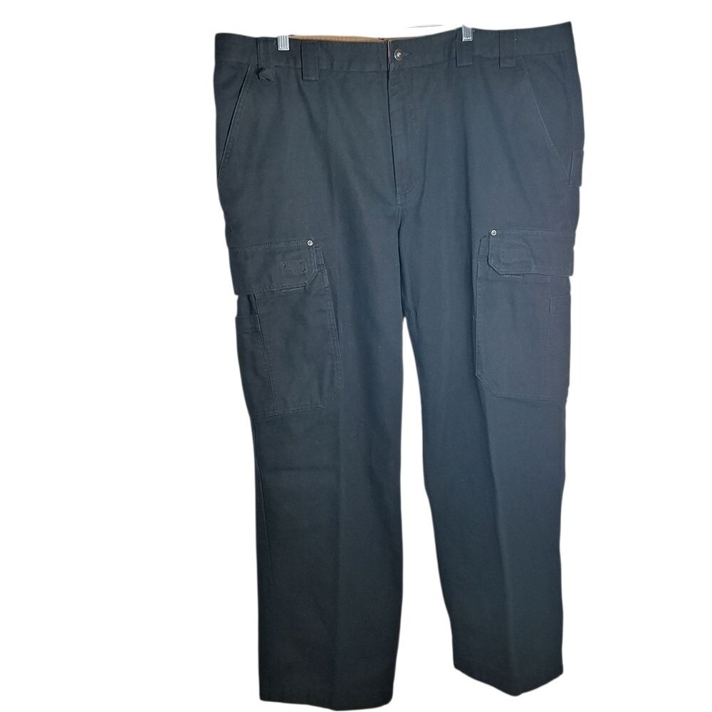Duluth Trading Co Fire Hose Cargo Work Pants Relaxed Fit Black 46 x 32 Mens